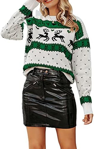 BerryGo Women's Cute Christmas Sweater Ugly Long Sleeve Knit Pullover Reindeer Sweaters | Amazon (US)