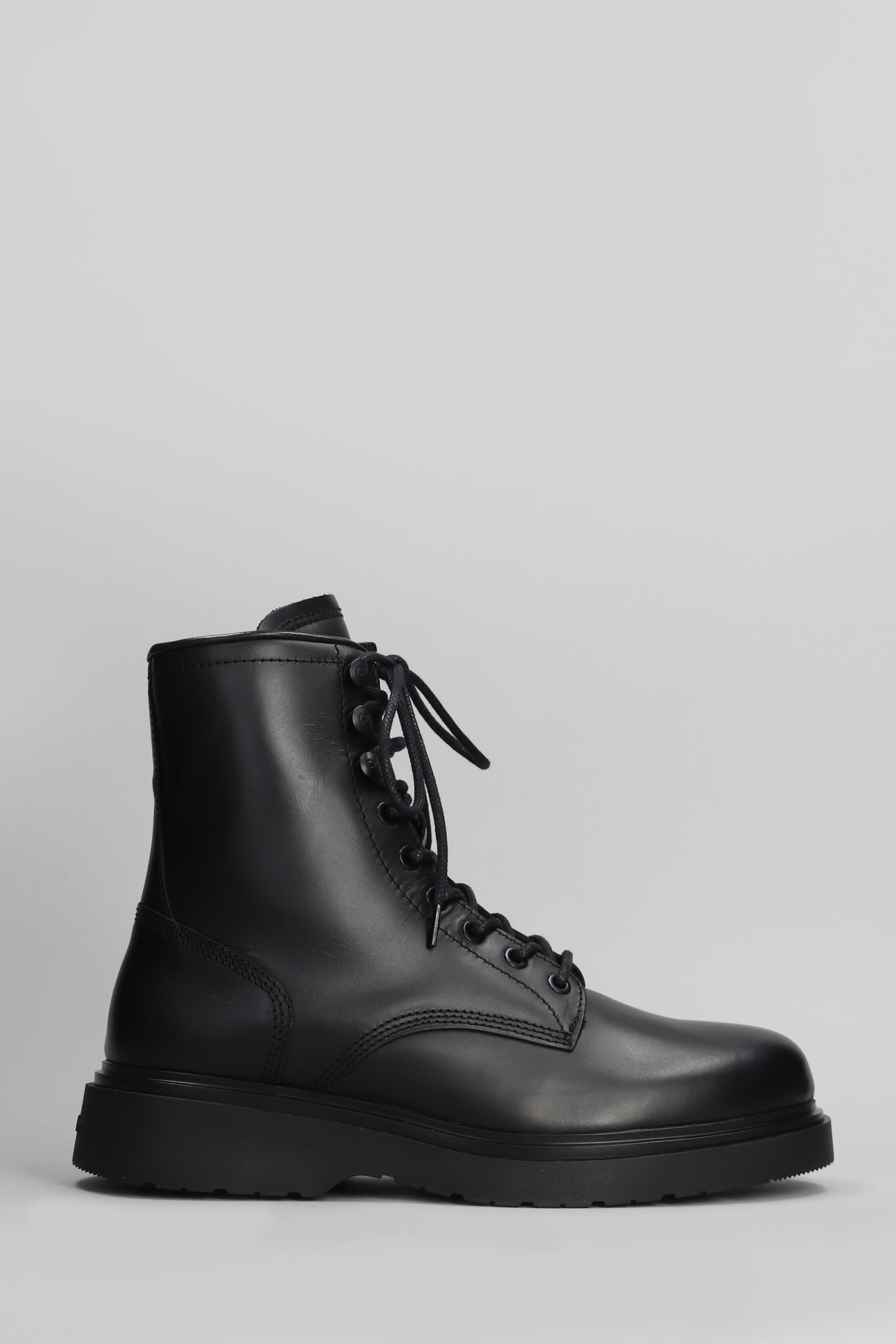 Calvin Klein Combat Boots In Black Leather | Italist.com US