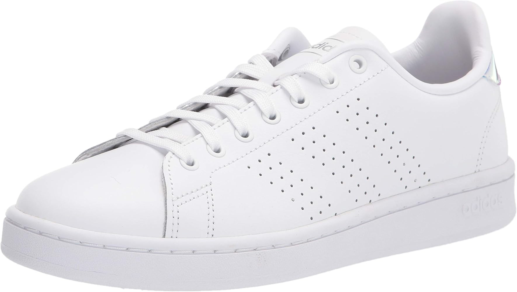 Amazon.com | adidas Women's Advantage Tennis Shoe, White/Silver Metallic/White, 7 | Tennis & Racq... | Amazon (US)