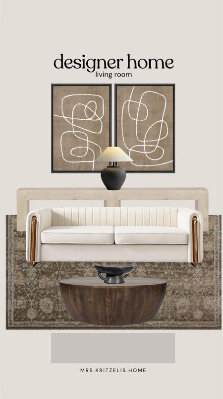 Designer home living room! 

Artwork, wall art, rug, couch, coffee table, lamp, home decor 

#LTKHome #LTKSaleAlert #LTKFindsUnder100