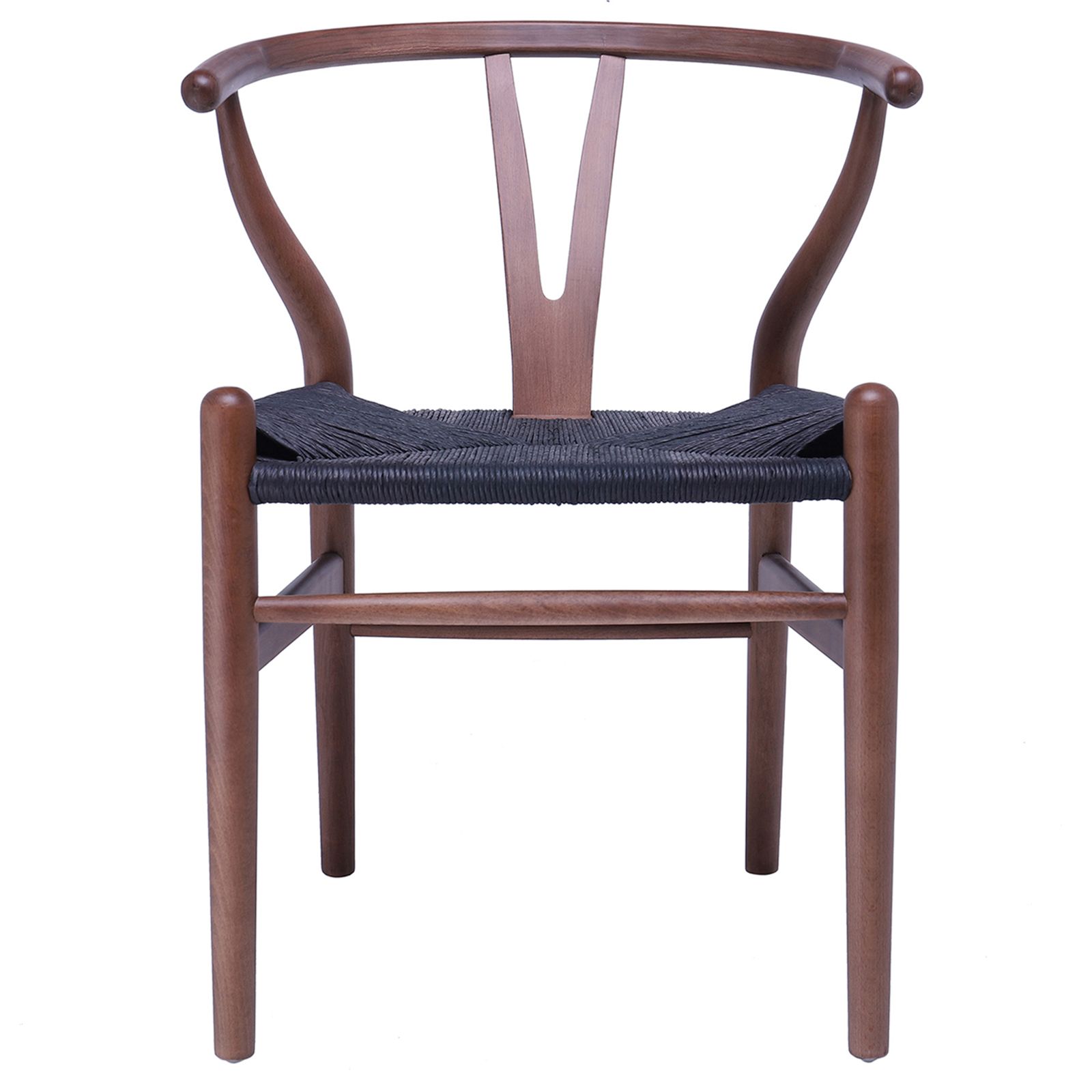 2xhome Espresso Wishbone Wood Wooden Armchair With Arms Open Y Back Open Mid Century Modern Conte... | Walmart (US)