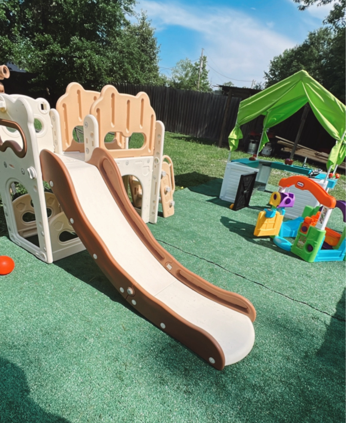 Get the full playground experience without ever leaving your house! ☀️Just think about all the laundry you can catch up on. ☀️the turf grass is the best because you never have to move your toys when you’re mowing the yard!! 10/10

#LTKBaby #LTKKids #LTKHome