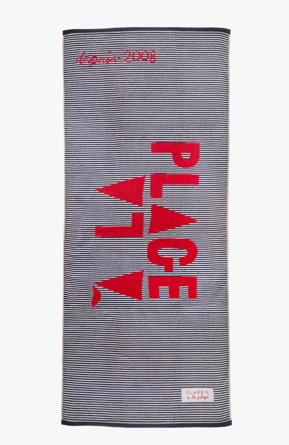 How adorable and chic are these “La Plage” beach towels??? The new Clare V beach collection is so cute!