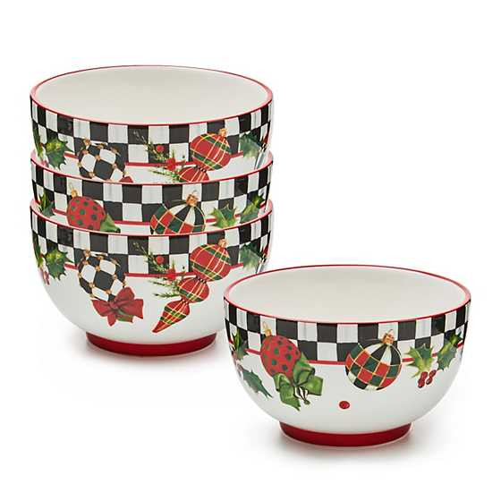 Deck the Halls Breakfast Bowls, Set of 4 | MacKenzie-Childs