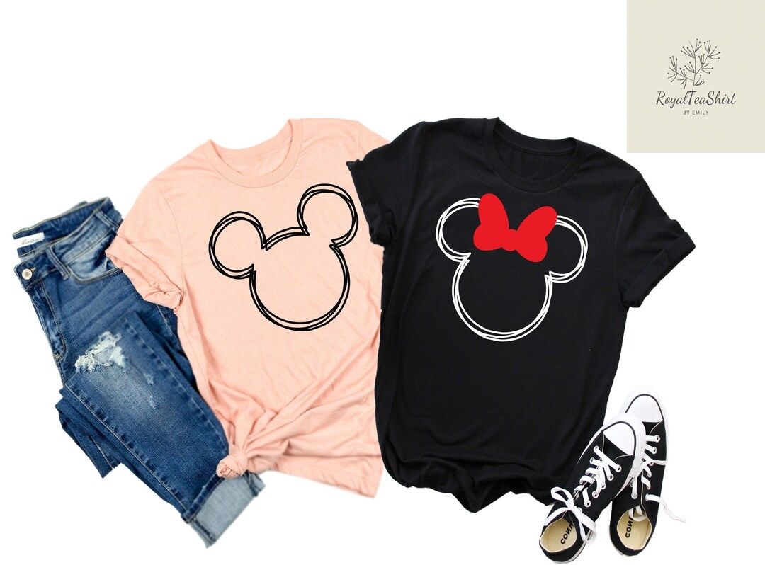 Mickey Minnie Head Shirt, Disney Couple Tshirts, Minnie Christmas Tee, Mickey Ears, Mickey Mouse ... | Etsy (US)