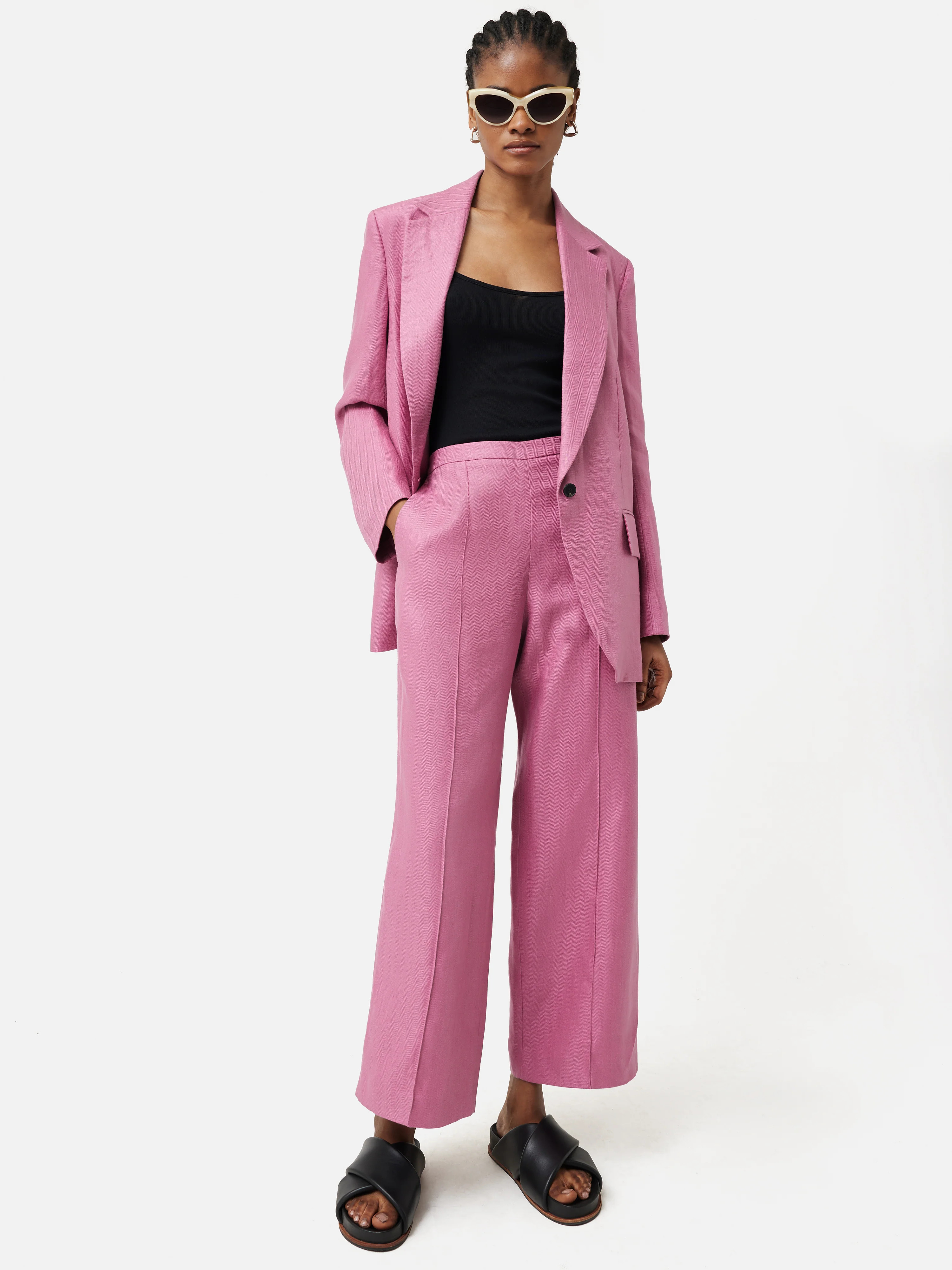 Linen Herringbone Palazzo | Jigsaw (UK)