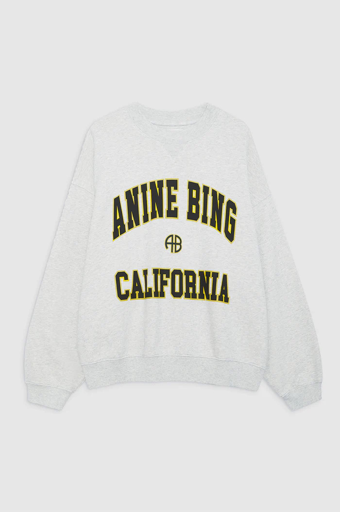Jaci Sweatshirt University Los Angeles - Washed Faded Yellow | Anine Bing