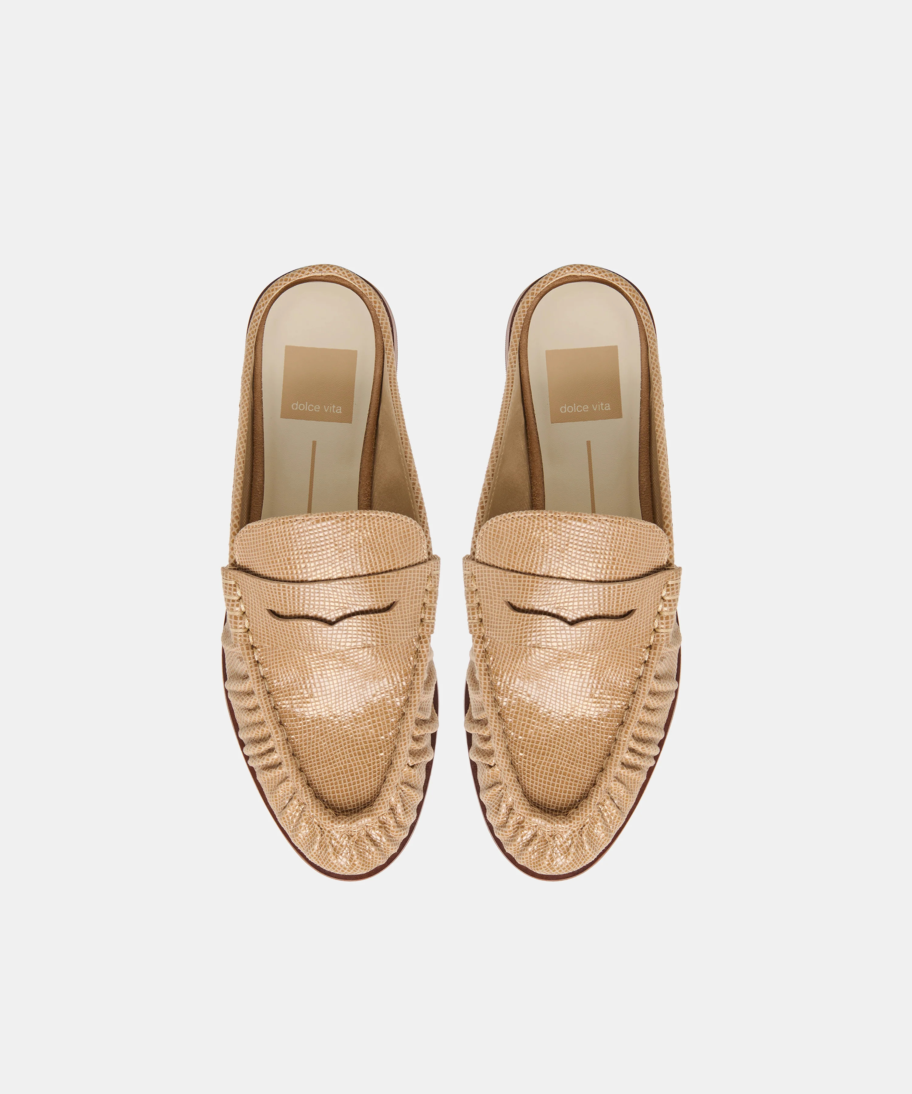 BETZY Latte Embossed Suede Closed-Toe Slip-On Loafers | Dolce Vita | DolceVita.com