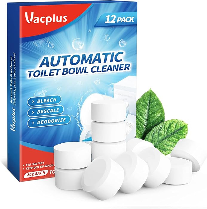 Vacplus Toilet Bowl Cleaner Tablets 12 PACK, Automatic Toilet Bowl Cleaners with Bleach for Deodo... | Amazon (US)