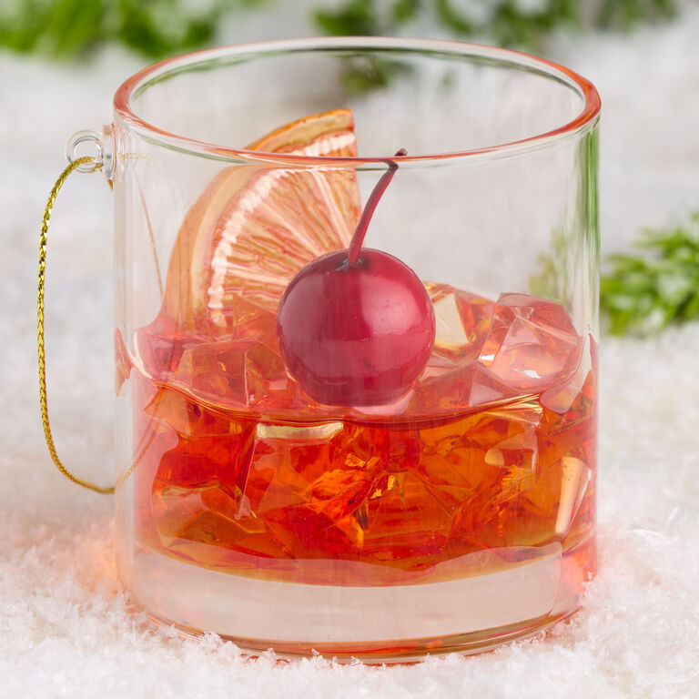 Glass Old Fashioned Cocktail Ornament | World Market