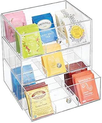mDesign Plastic Kitchen Pantry, Cabinet, Countertop Organizer Storage Station with 3 Drawers for ... | Amazon (US)