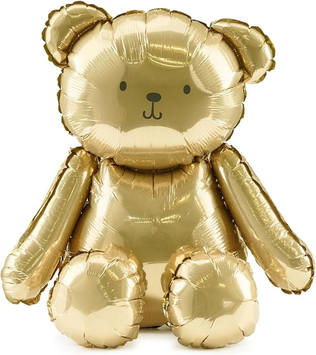 Gold Bear Foil Balloon PartyDeco 15x16.5 Inch – Cute Inflatable Teddy Bear for Baby Shower, 1st... | Amazon (US)