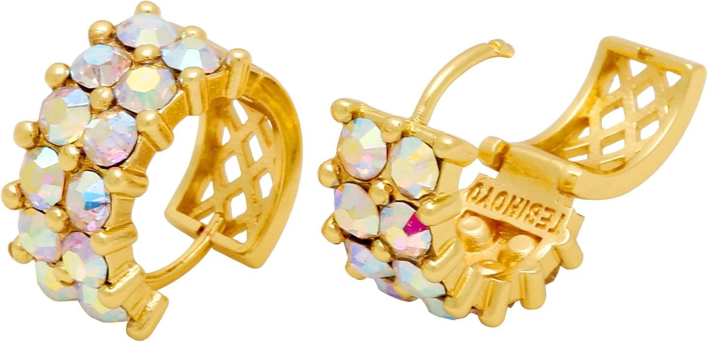 Simulated Turquoise Huggie Hoops Earrings For Women-Small Gold Plated, Boho Unique Dainty Everyda... | Amazon (US)