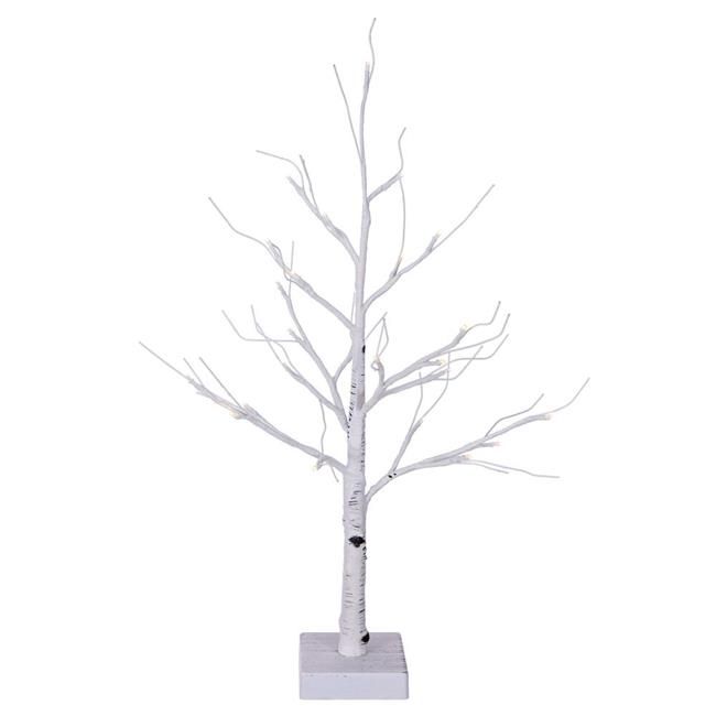 Vickerman X221020 2 ft. 24 Warm White LED Battery Operated Birch Twig Tree&#44; White - Walmart.c... | Walmart (US)