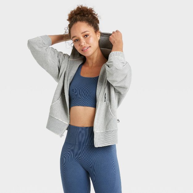 Women's Full Zip French Terry Acid Wash Hoodie - JoyLab™ | Target