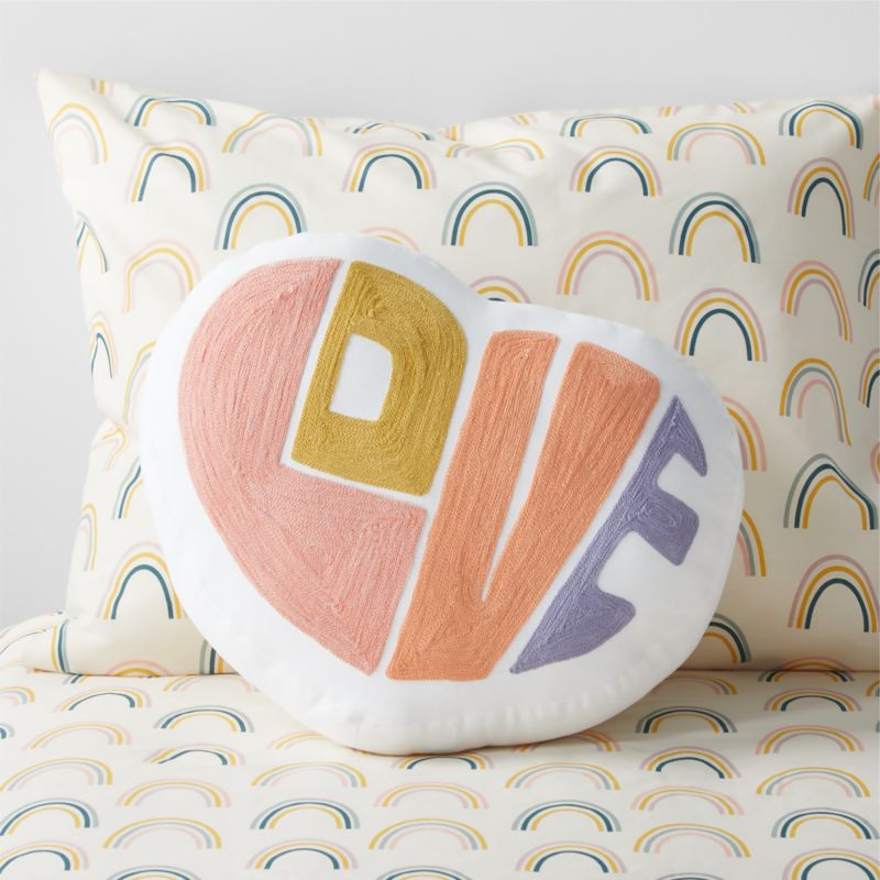 Woodstock Kids Heart-Shaped Throw Pillow + Reviews | Crate & Kids | Crate & Barrel