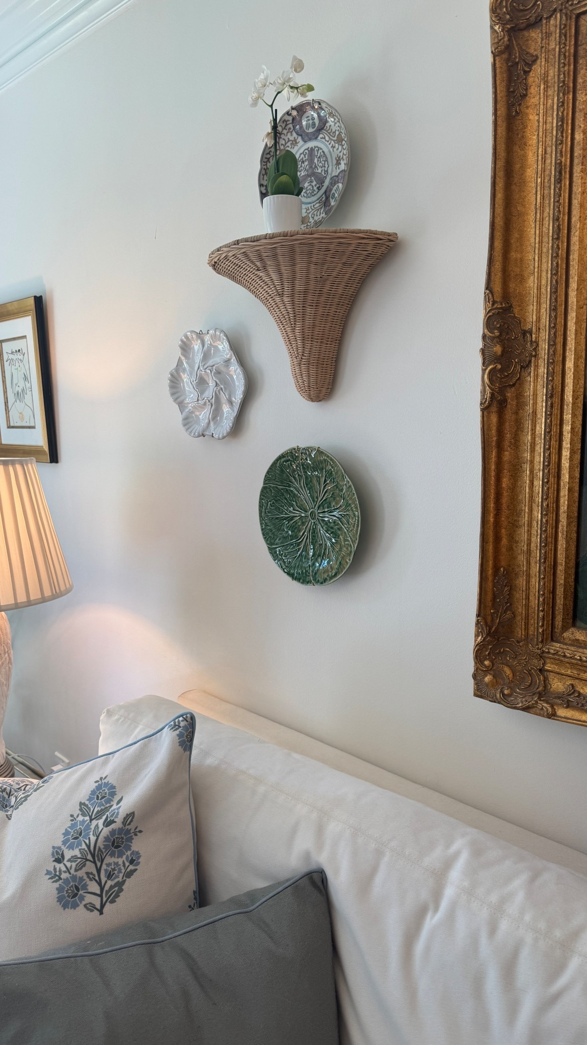 Oyster plates! Cabbageware! My rattan shelf is no longer made :( 

#LTKHome