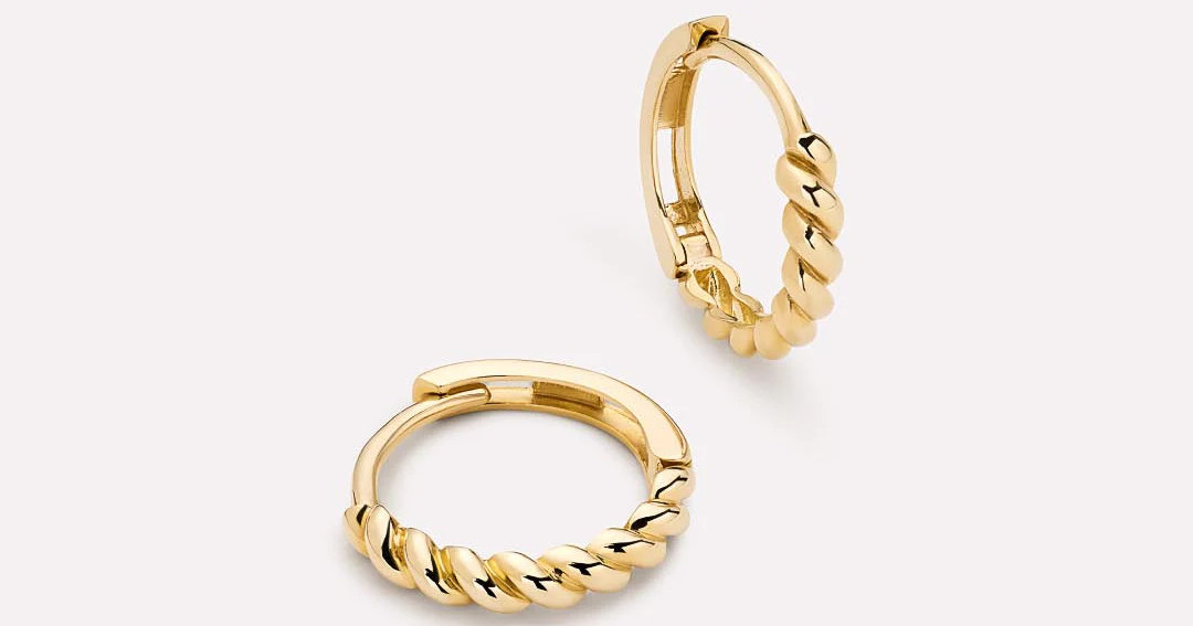 Gold Twist Hoops Small | Ana Luisa