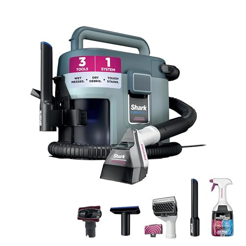 Shark EveryMess Ultra-Powerful 3-in-1 Wet Vac, Dry Vac, & Stain Eliminator with StainForce Technology, Perfect for Homes, Pets, and Cars, 3 Accessories and Cleaning Solution, Gray, VX101 | Amazon (US)