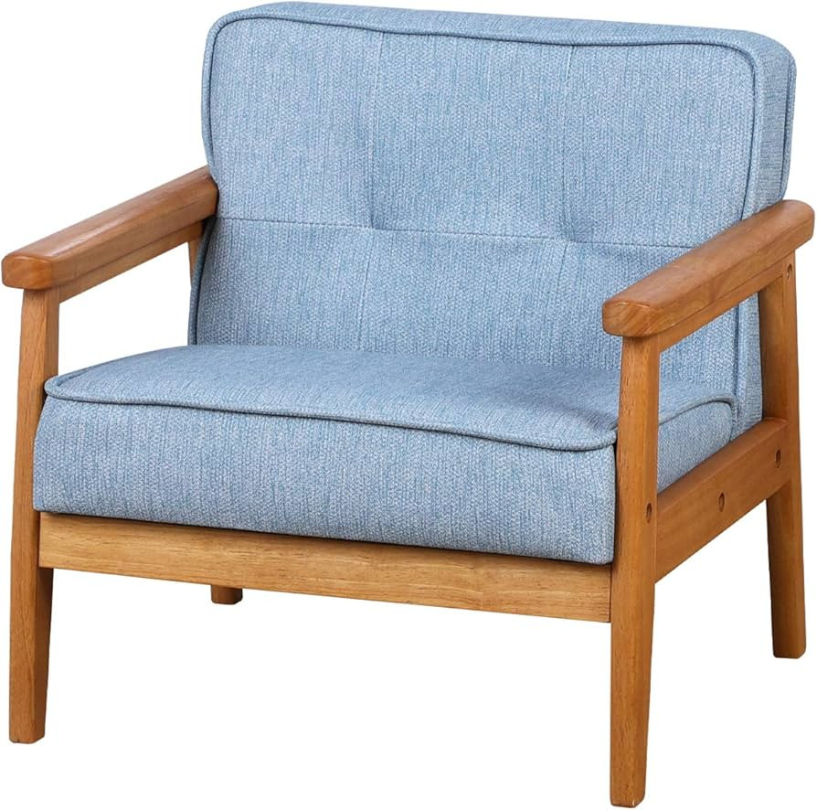 BabyLand Children Armchair,Single Kid Sofa Chair with Solid Wood Structure and Linen Fabric for K... | Amazon (US)