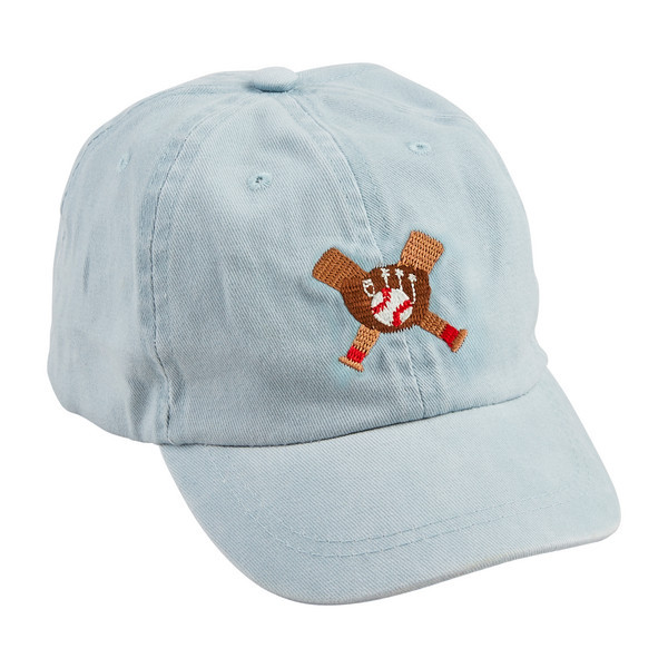 Mud Pie Boy's Baseball Embroidered Toddler Hat in Blue | 100% Cotton | Mud Pie