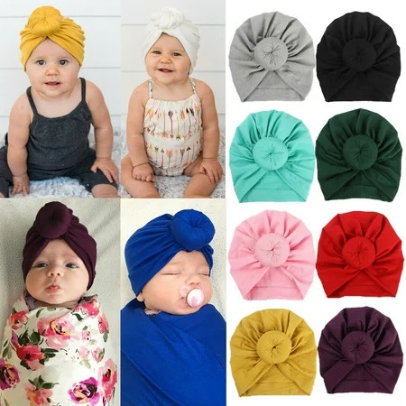 SUNSIOM Infant Baby Turban Toddler Kids Boy Girl Cotton Blends Hat Lovely Soft Hat | Walmart (US)