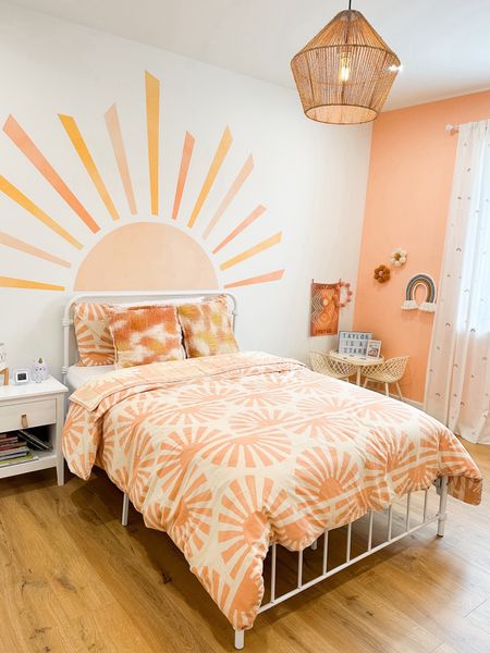 Peachy boho girls room inspo, peach fuzz color of the year, bedroom decor, peach bedroom decor, peach bedding, sunrise room, sunshine bedroom

#LTKstyletip #LTKkids #LTKhome