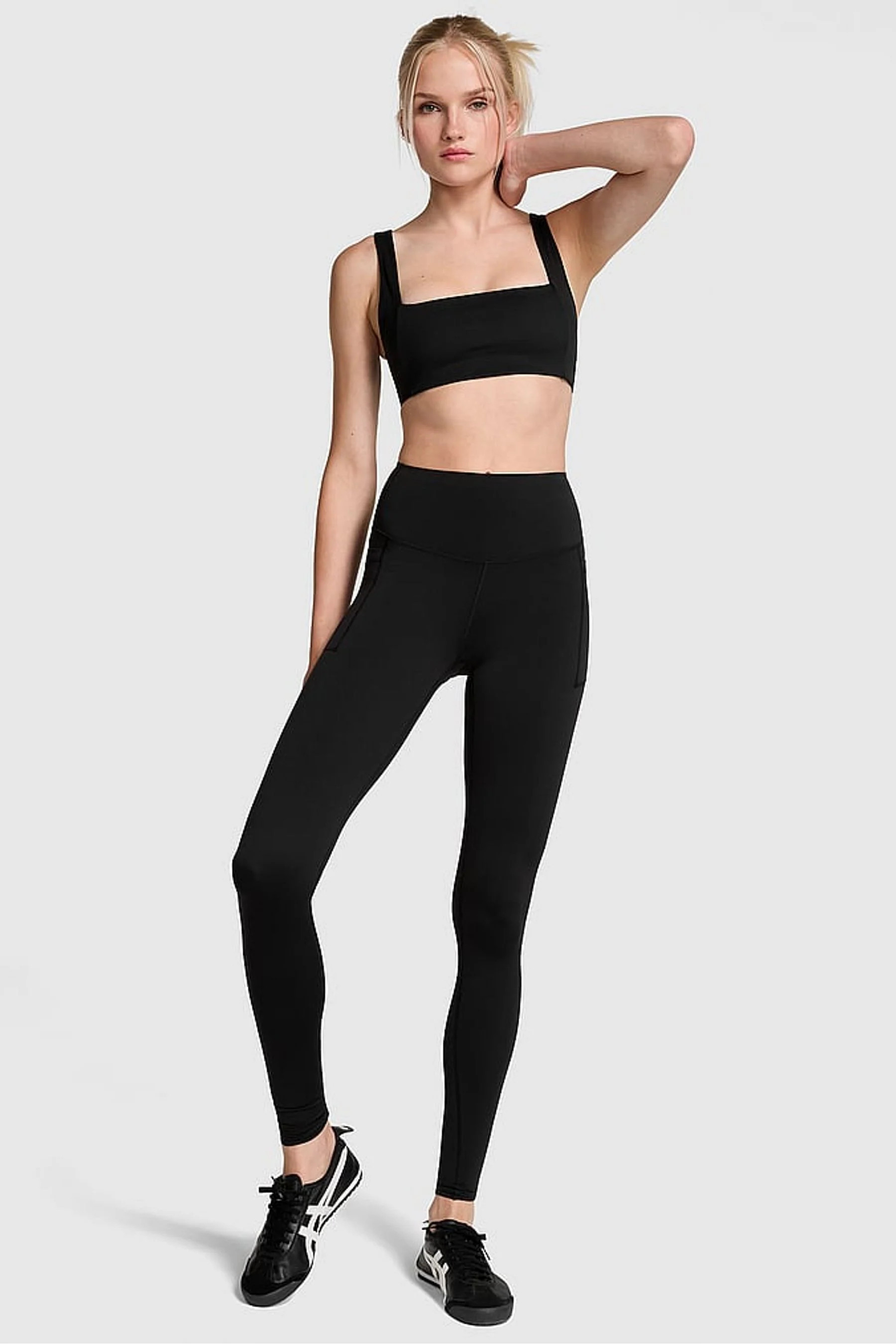 Victorias Secret PINK Black Relay Compression Leggings - black | Victoria's Secret UK