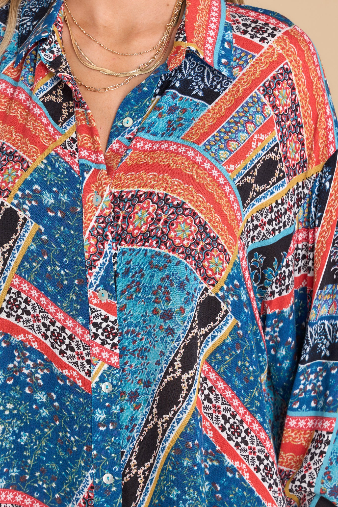 Distract Me Navy Multi Print Tunic | Red Dress 