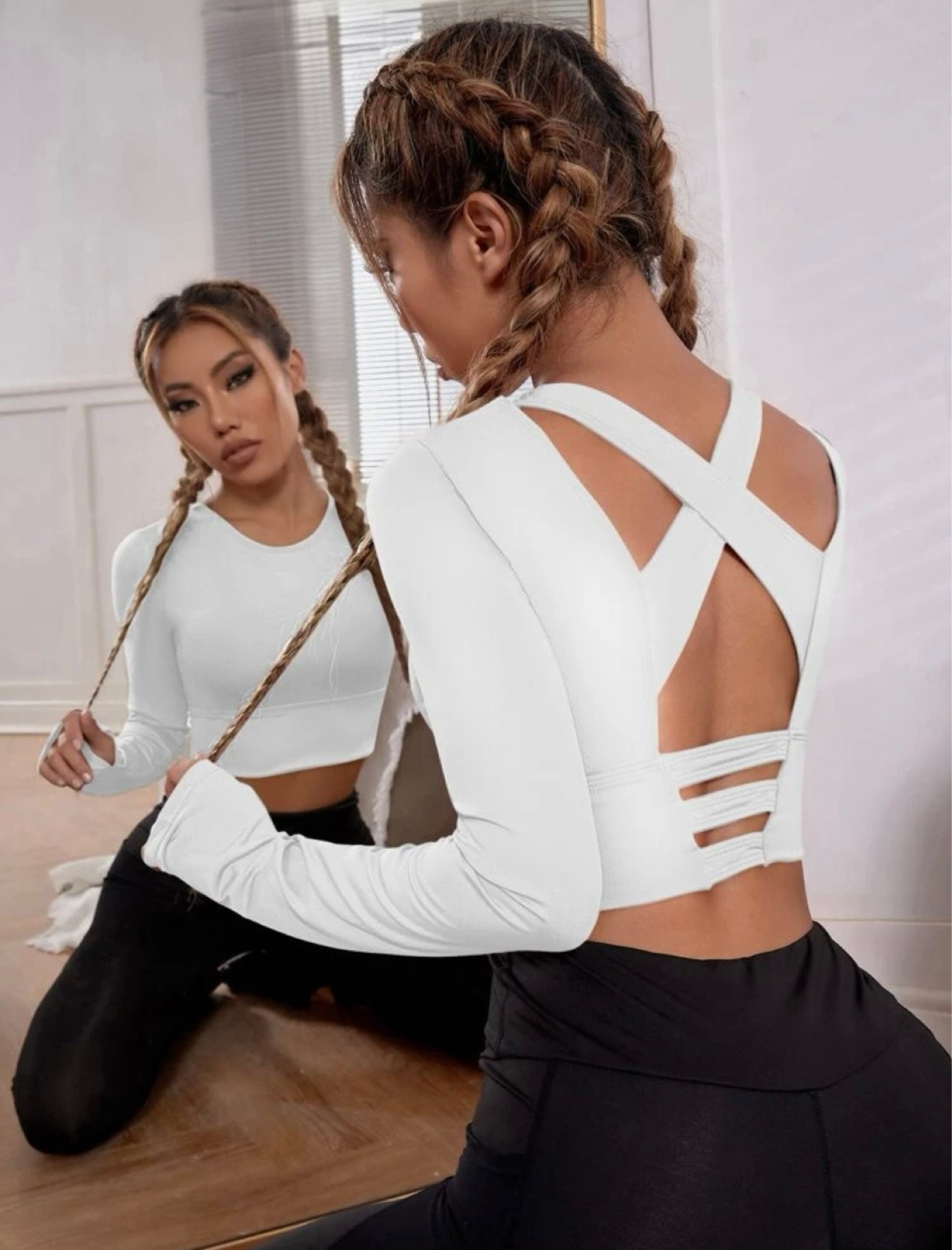 SHEIN White crop long sleeve 🤍

#shein #sheinhaul #haul #outfits #fyp #tryonhaul #trending #fashion #fitspo #gym #sheinoutfits #love #like #sheinfashion #hauls #outfitinspo #follow #onlineshopping #liketoknowit #LTK #ootd #sahm #explore #lifestyle #momlife 

#LTKfit #LTKFind #LTKSale