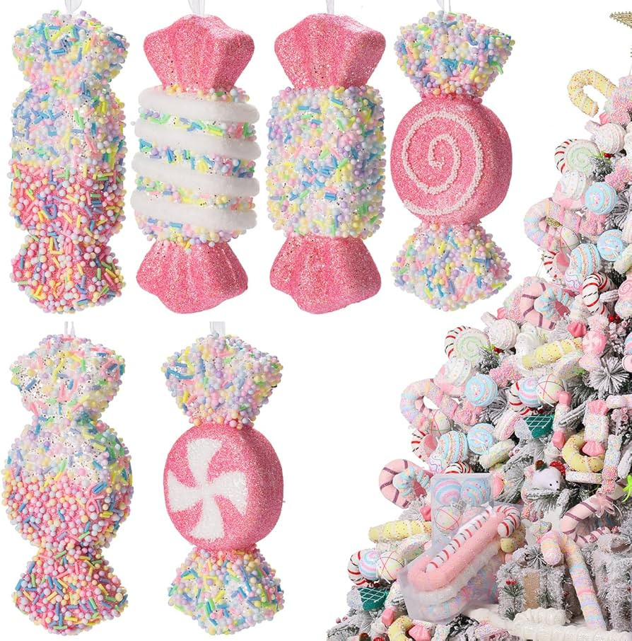 LANGXUN 6pcs Candy Land 2025 Xmas Birthday Party Wedding Suppiles Decoration, Hanging Candy Cane ... | Amazon (US)
