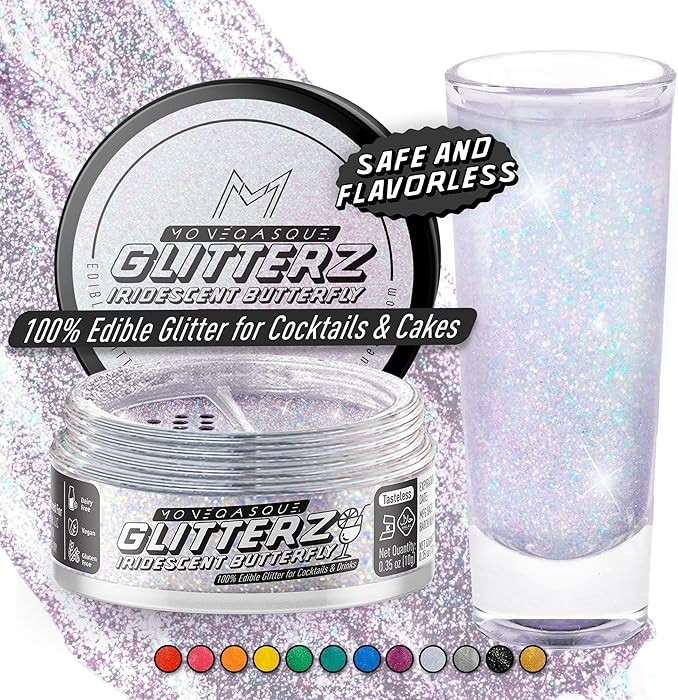 MONÉGASQUE Iridescent Edible Glitter for Drinks 10g – Edible Glitter for Cakes & Cocktails - C... | Amazon (US)