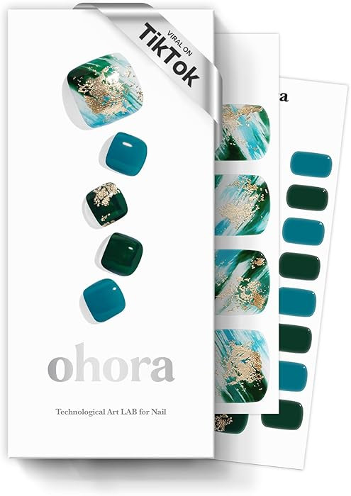 ohora Semi-Cured Gel Pedi Strips 34pcs(P Phytoncide) - Includes 16 Solid Color, 14 Accent Wraps, ... | Amazon (US)