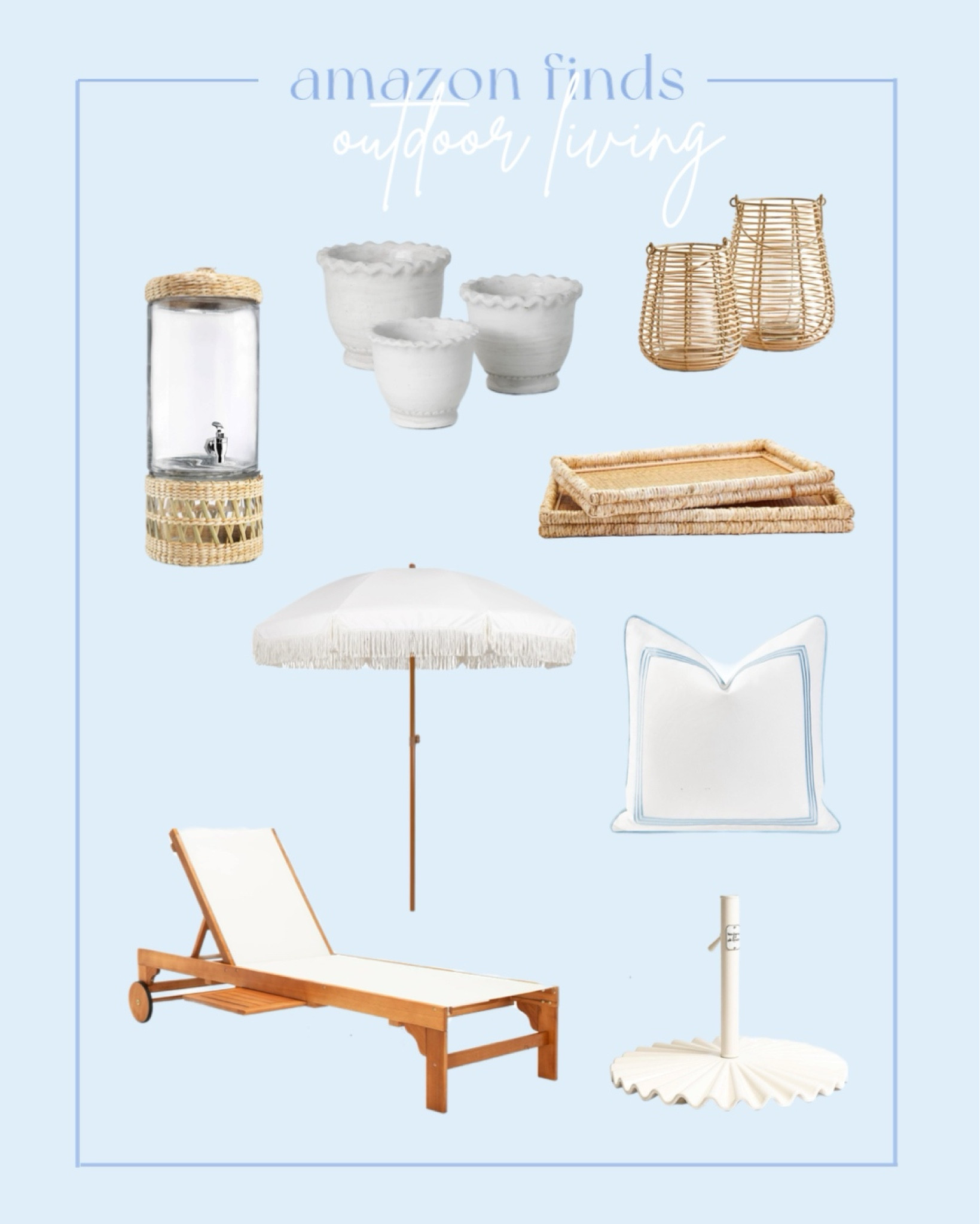 Amazon Finds: Outdoor Living 

Amazon Finds | Grand Millennial Style | Coastal Style | Coastal Decor | Outdoor Decor | Amazon Decor | Rattan Decor | Serena and Lily Dupes | Ballard Designs | Twos Company | 

#LTKhome #LTKU #LTKSeasonal