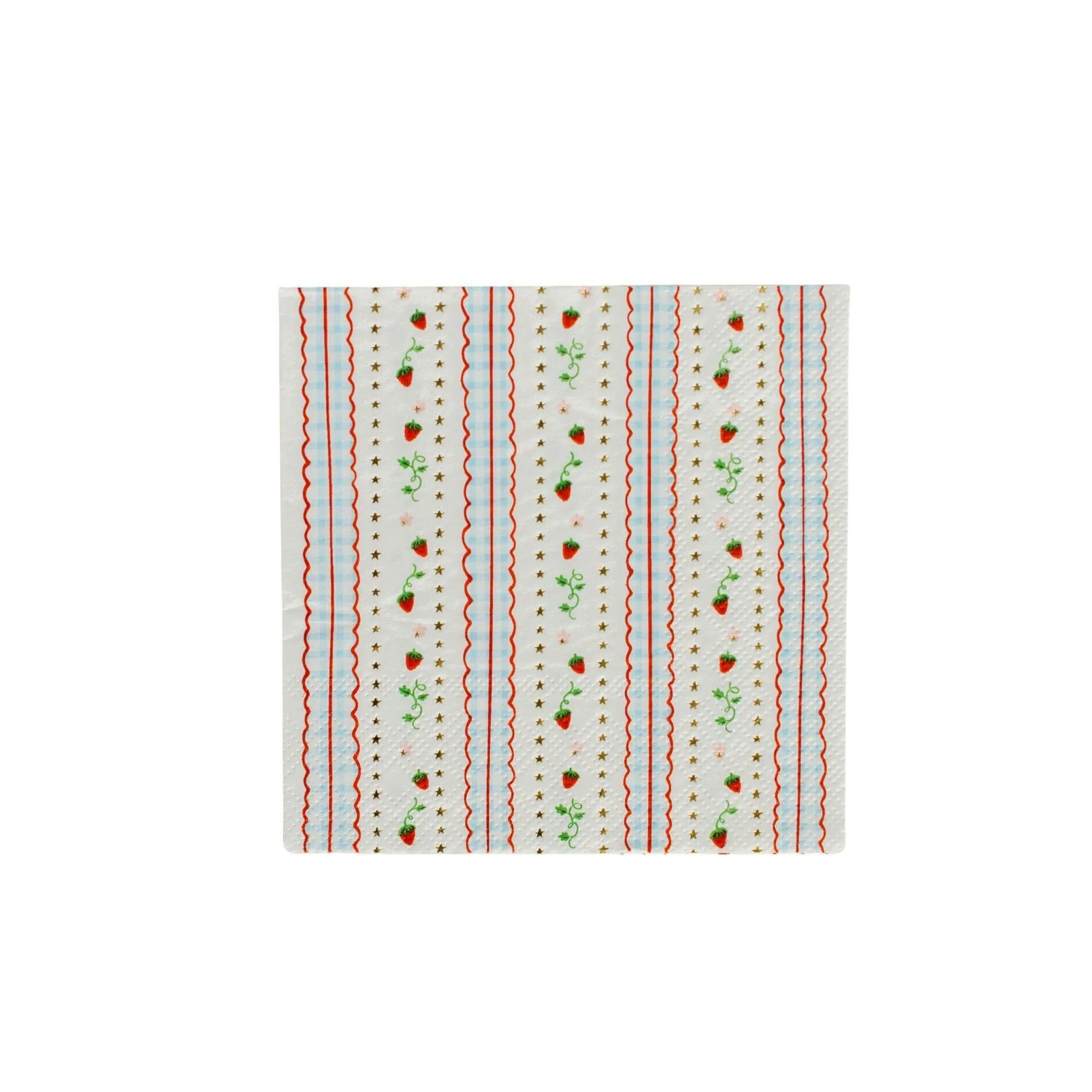 Strawberry Picnic Gingham Print Petite Napkins | Maisonette
