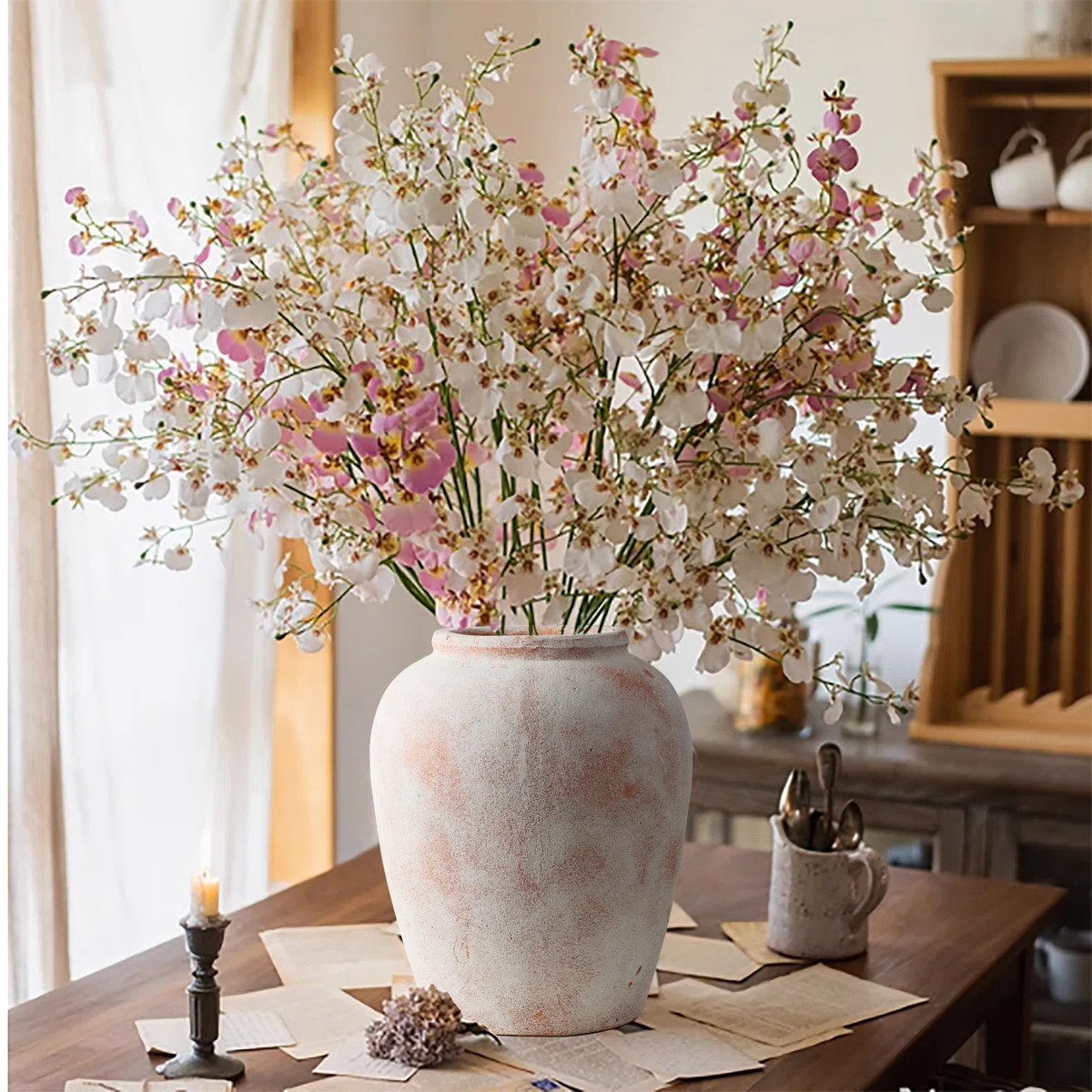 Tova Lainie 12.2" H Handmade Terracotta Decorative Jar, Rustic Vase for Home Decor | Wayfair North America