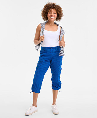 Women's Mid-Rise Cargo Capri Pants, Regular & Petite, Exclusively at Macy's | Macy's