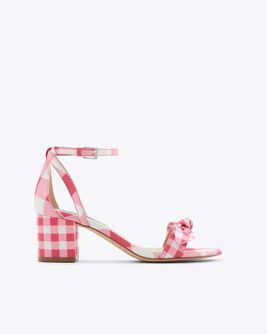 Preston Ankle Strap Heels in Pink Gingham | Draper James (US)