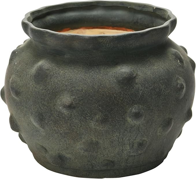 Creative Co-Op Terra-Cotta Raised Dots Vase, 11" L x 11" W x 9" H, Black | Amazon (US)