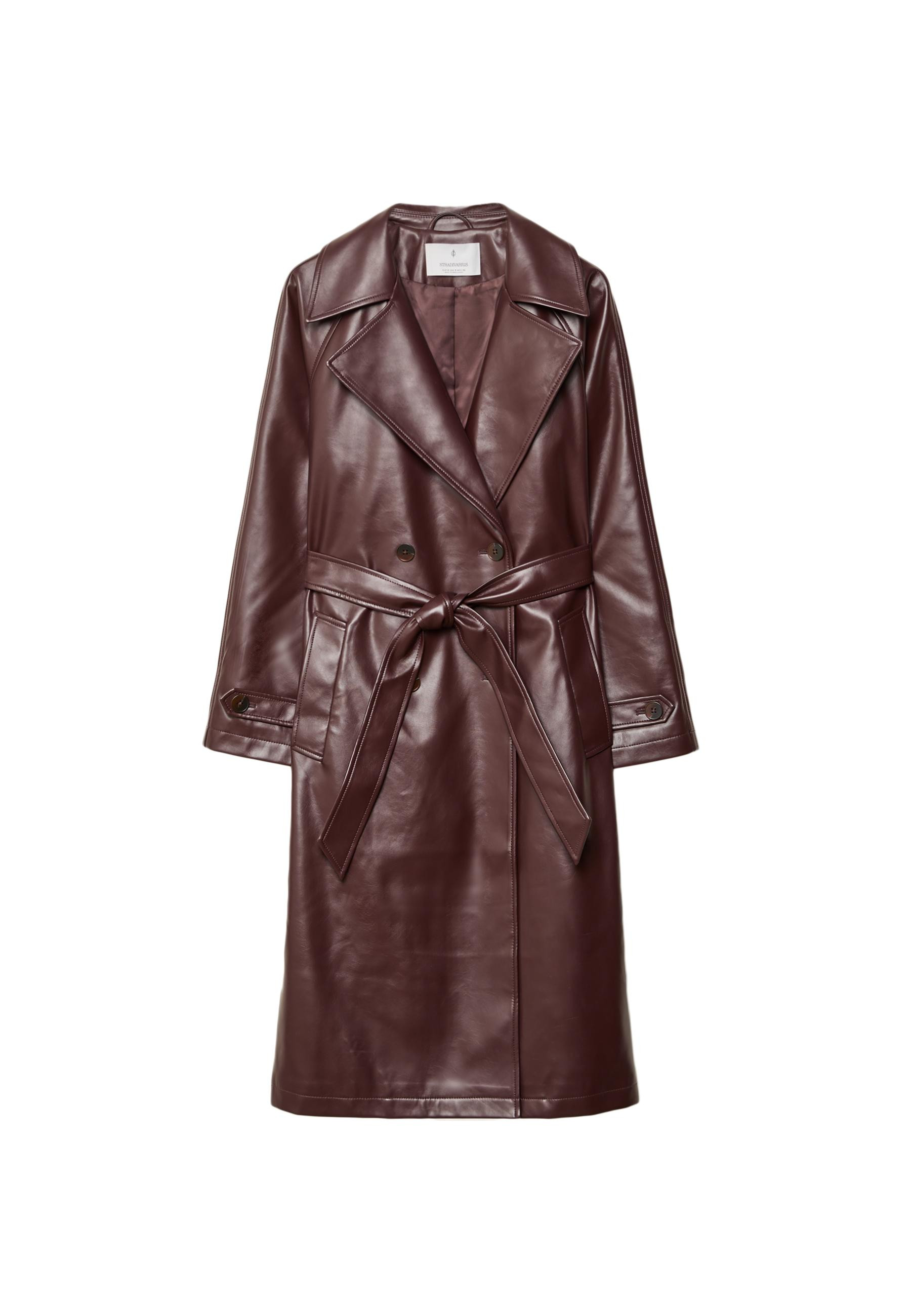 Long faux leather trench coat - Women's Jackets | Stradivarius United Kingdom | Stradivarius (UK)