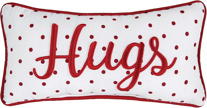 C&F Home "Hugs w/Dots Small Petite Mini Red Woven Valentine's Day Accent Pillow 6" x 12" VDAY Rom... | Amazon (US)