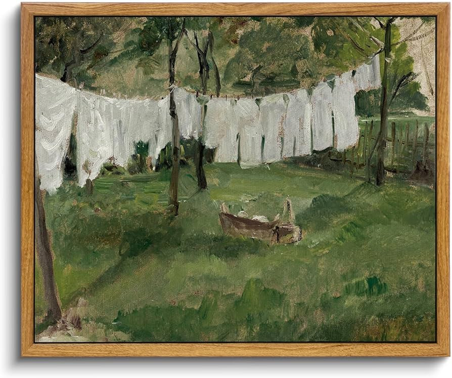 InSimSea Framed Canvas Wall Art Home Decor, Vintage Laundry Room Art Print, Antique Oil Painting,... | Amazon (US)