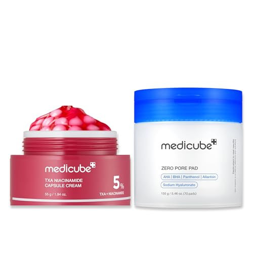 medicube Clear Glass Skin Duo: TXA+Niacinamide Capsule Cream and Zero Pore Pads 2.0 | Amazon (US)