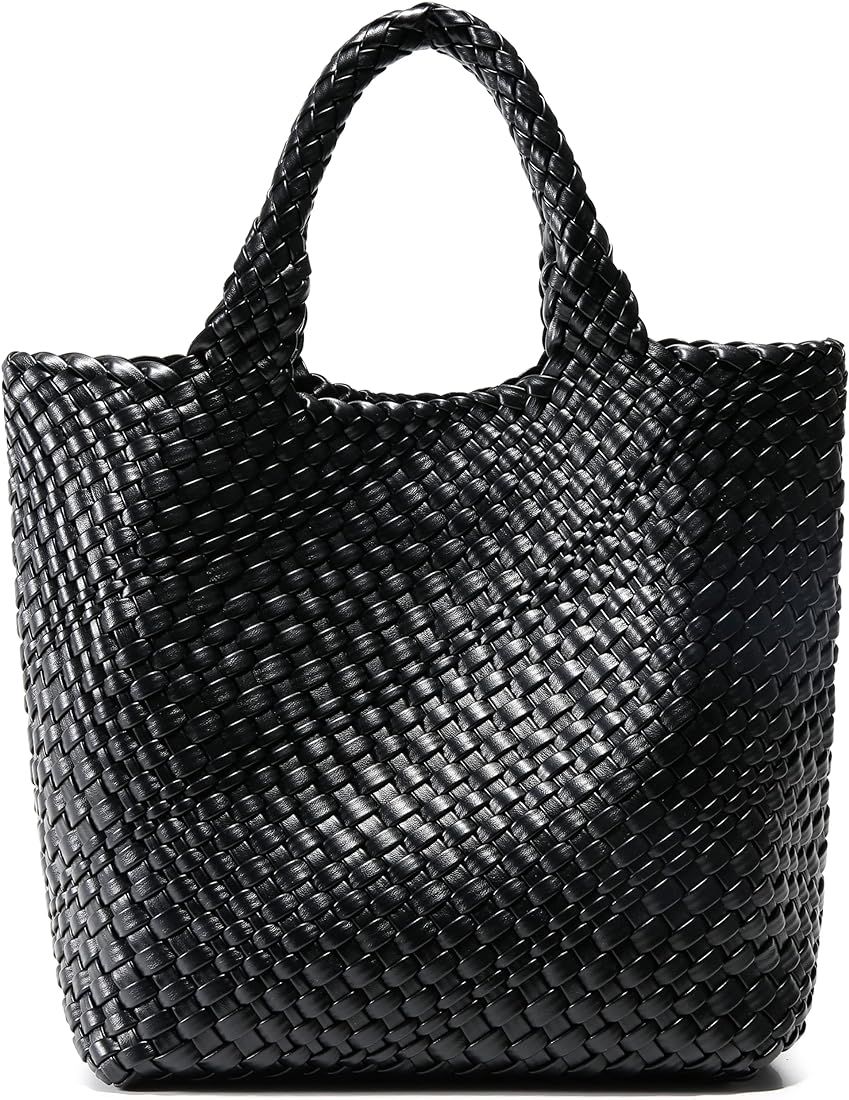 Queenoris Fashion Woven Purse For Women Top-handle Shoulder Bag Soft Summer