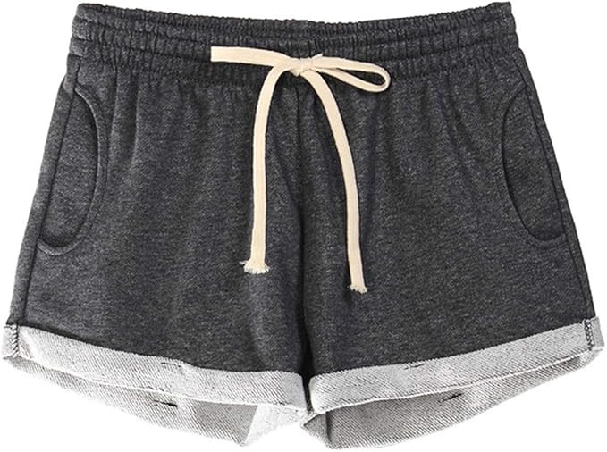 Yimoon Women's Casual Summer Elastic Waist Running Workout Fitness Yoga Shorts with Drawstring | Amazon (US)