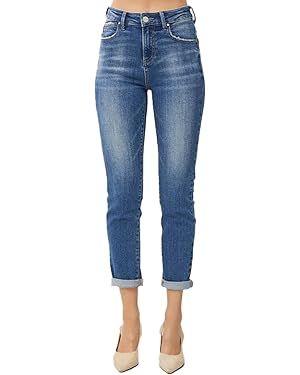 SALT TREE Risen Jeans - High Rise Roll Up Relaxed Skinny Jeans - RDP5555 | Amazon (US)