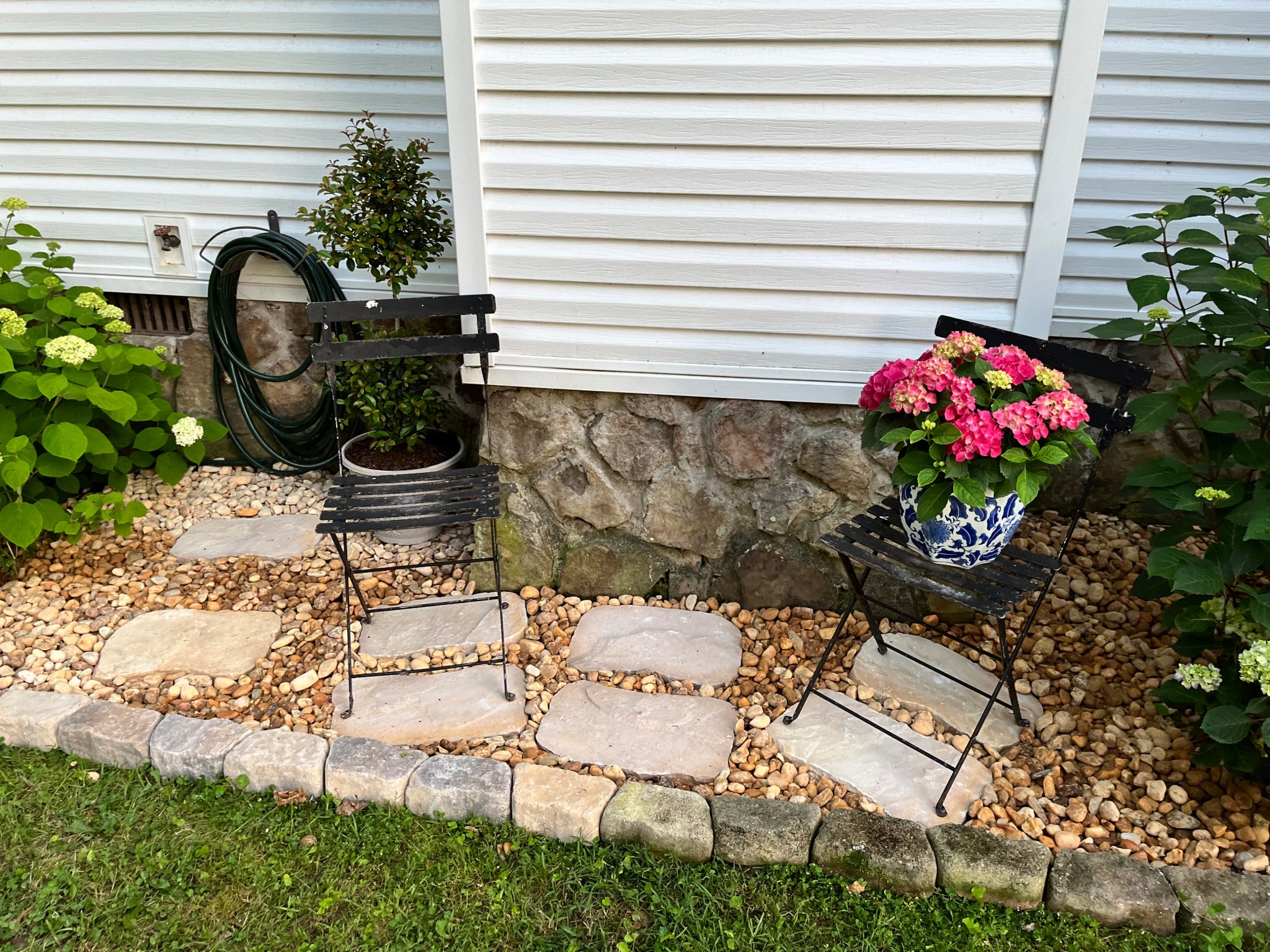 Love this new coffee spot!! 
FYI- read below...
When you click the link just remember, you can buy the stepping stones and wall blocks individually at the store! 
Pea pebbles are small, river pebbles are a bit larger and river are even larger .

#LTKHome #LTKFindsUnder100 #LTKSeasonal