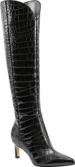 Marc Fisher LTD Quinnie Croc Embossed Over the Knee Boot (Women) | Nordstrom | Nordstrom