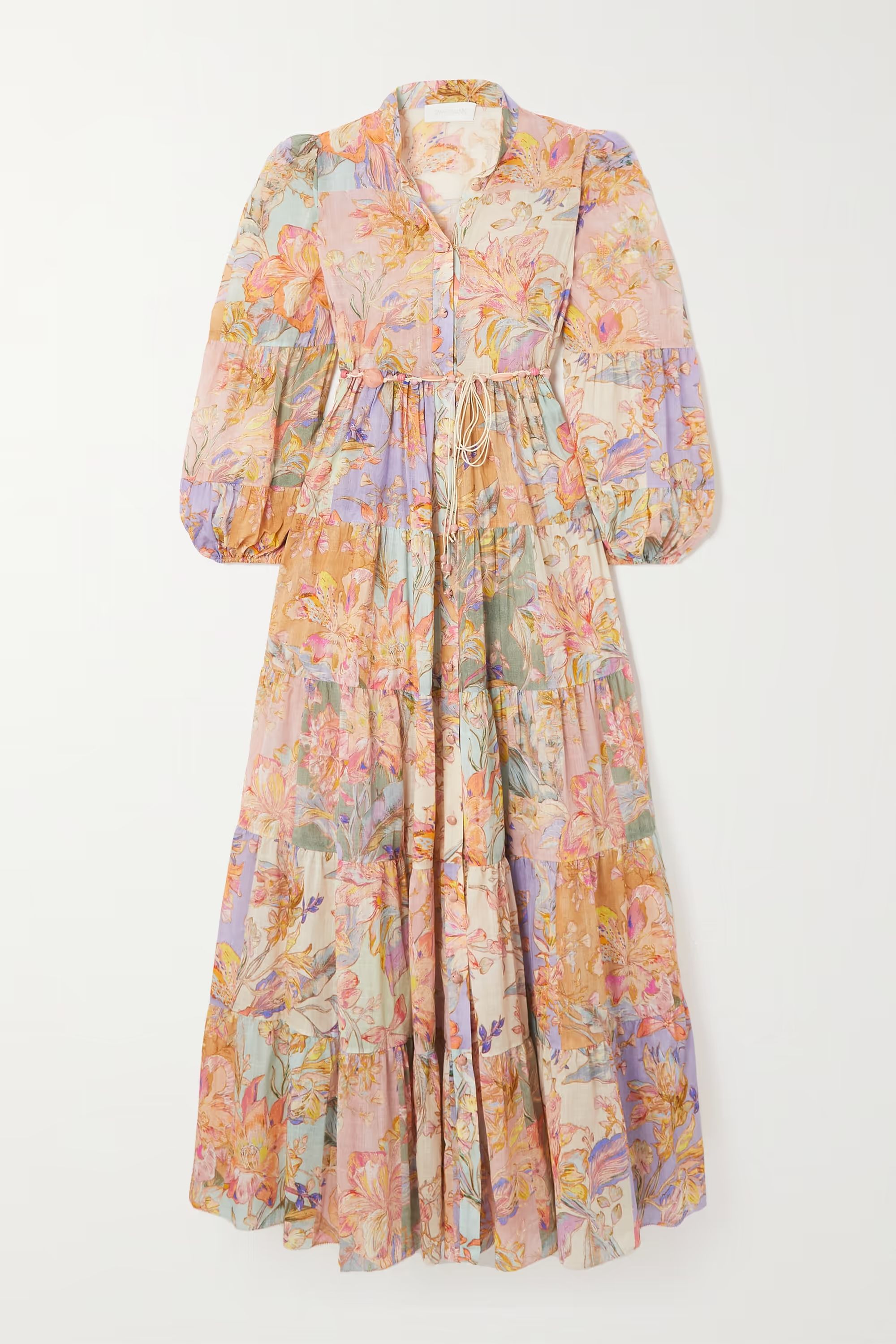 Cira belted tiered printed cotton-voile midi shirt dress | NET-A-PORTER (UK & EU)