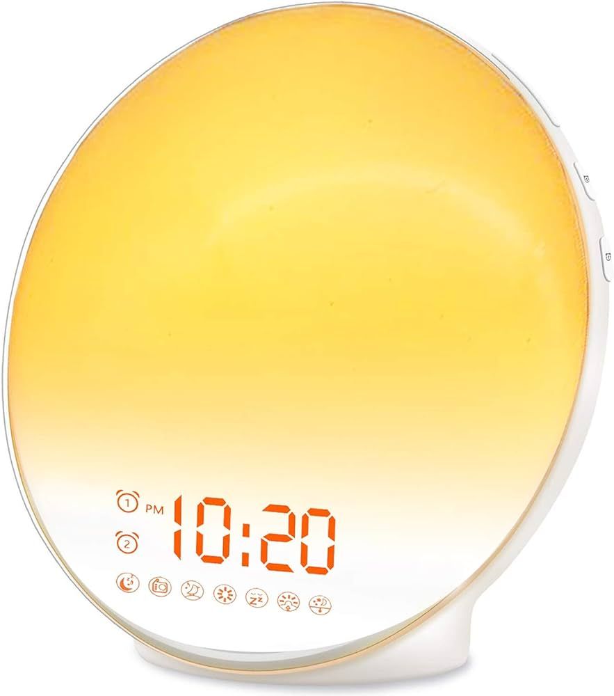 Wake Up Light Sunrise Alarm Clock for Kids, Heavy Sleepers, Bedroom, with Sunrise Simulation, Sle... | Amazon (US)